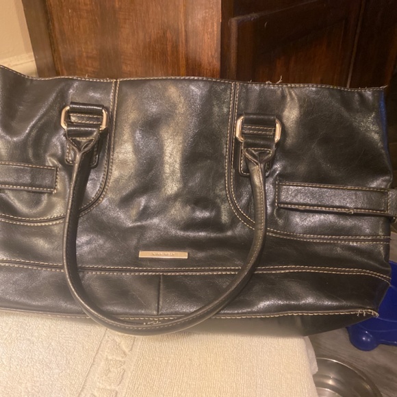 NINE WEST  BLACK LEATHER SHOULDER BAG - Picture 6 of 6